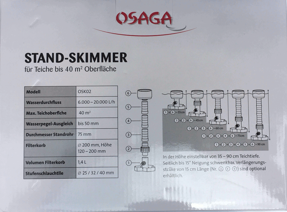 Osaga Standskimmer OSK02 Höhenausgleich