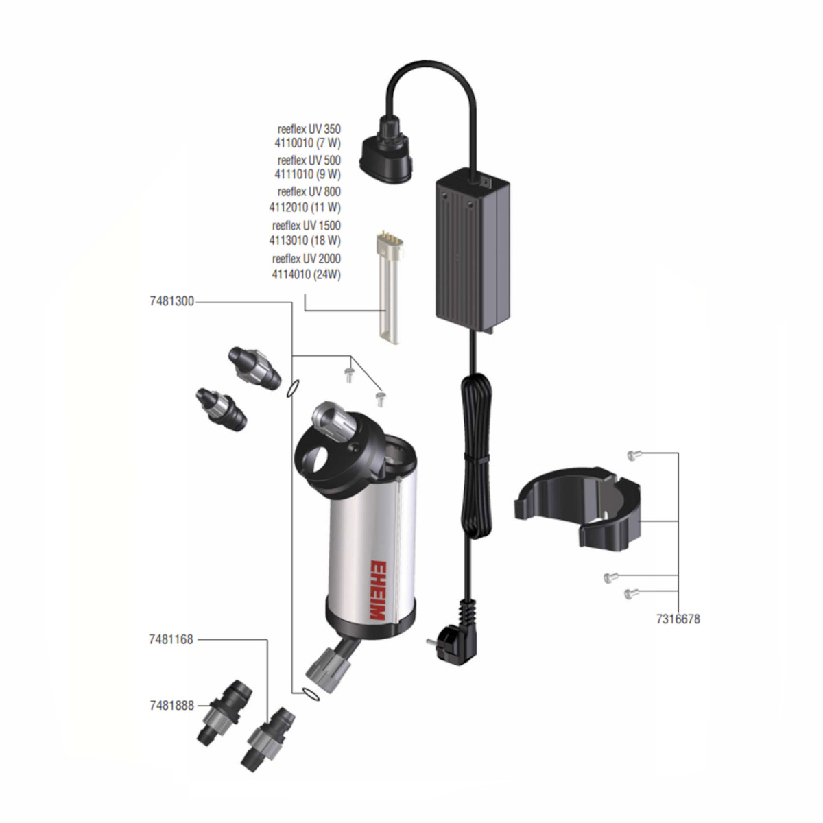 Eheim reeflex UV 1500 Einzelteile