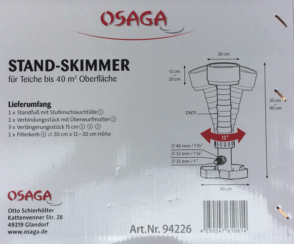 Osaga Standskimmer OSK02 Neigungsverstellung