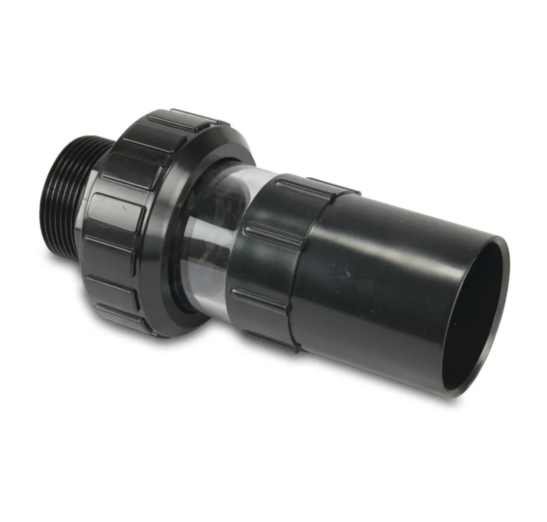 Mega Verschraubung 1 1/2" mit Schauglas und O-Ring