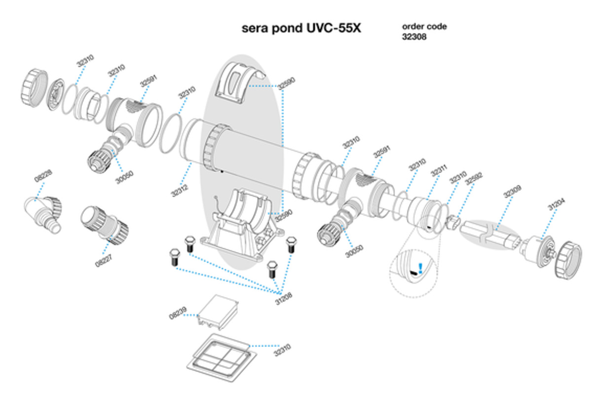sera pond UVC-55X Ersatzteilübersicht