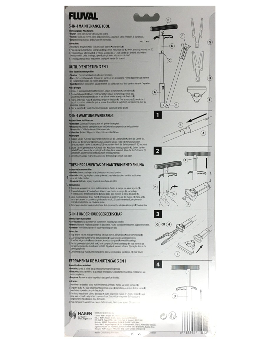 FLUVAL Multi-Tool für Aquarien (Pflanzenwerkzeug) bis ca. 70 cm