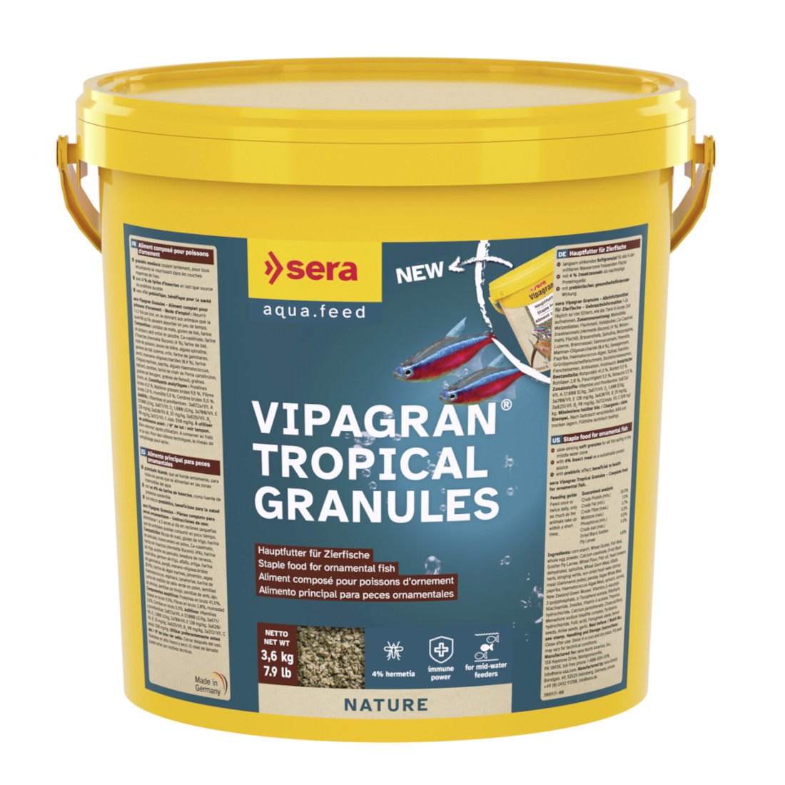 sera Vipagran Nature 10,0 Liter -Hauptfutter Softgranulat-