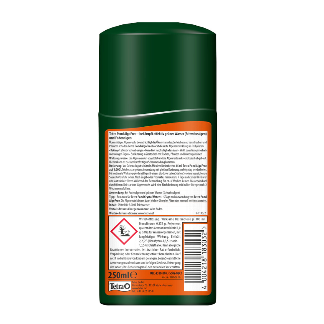 Tetra Pond AlgoFree 0,25 Liter -gegen Algen und grünes Wasser-