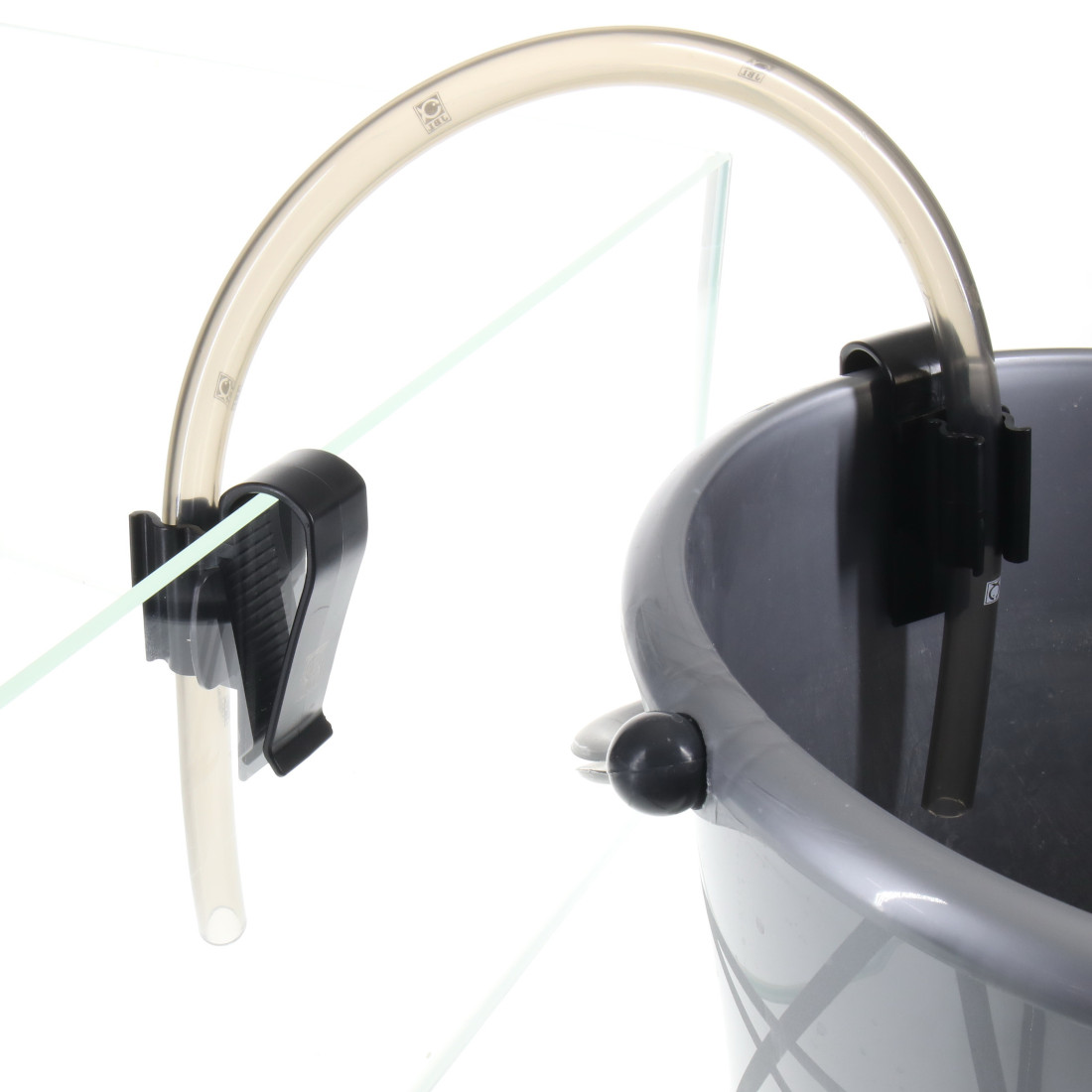 JBL ClipSafe Vario am Eimer und Aquarium