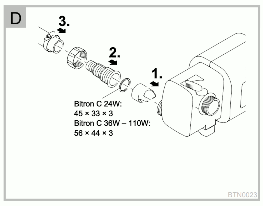 Oase Beipack Bitron C 36 / 55 / 72 / 110 Schlauchtüllenset