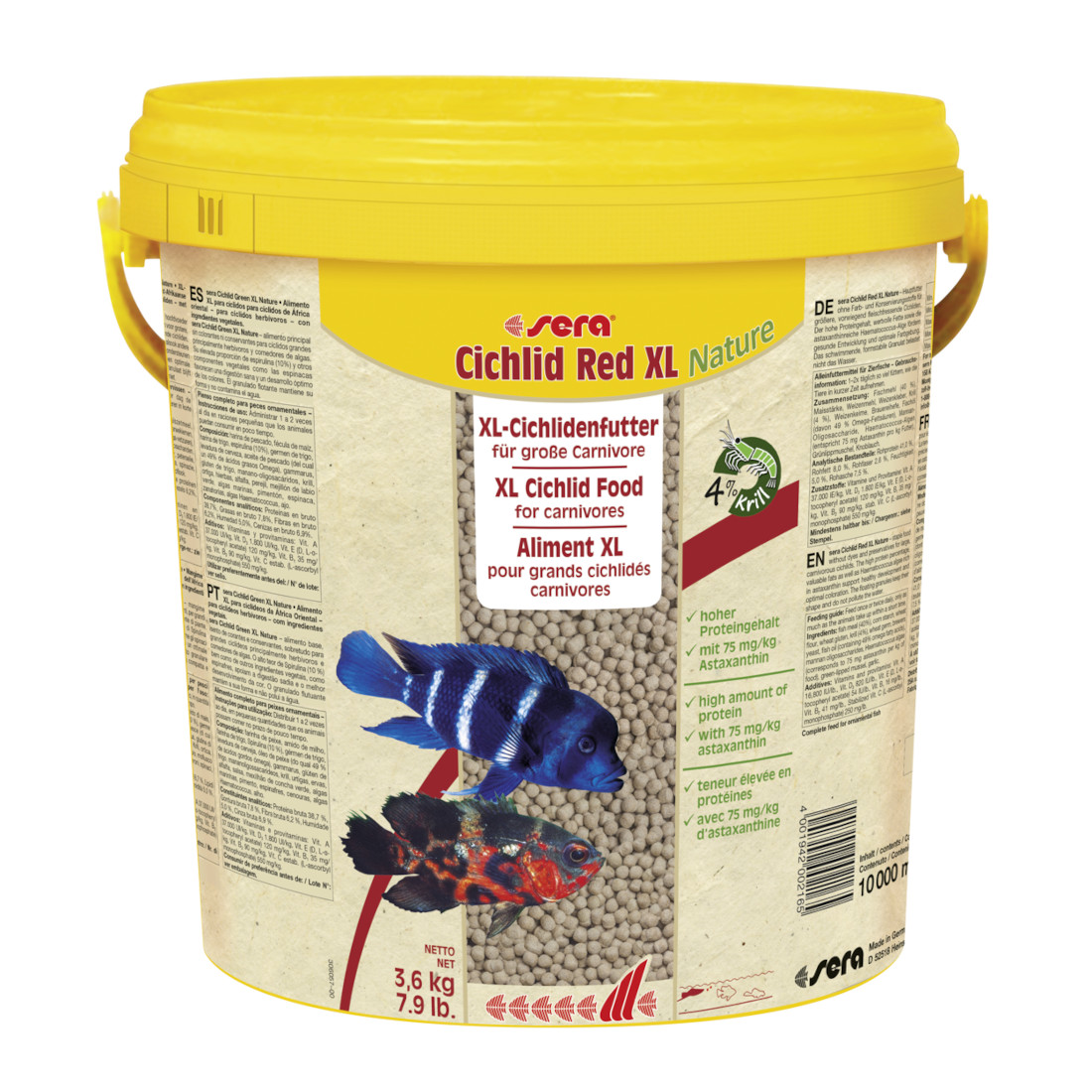 sera Cichlid Red XL Nature 10 Liter -Futtersticks für große Cichliden-