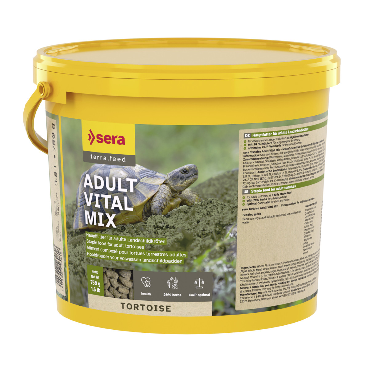 sera Tortoise Adult Vital Mix 3,8 Liter -Hauptfutter herbivore Reptilien-