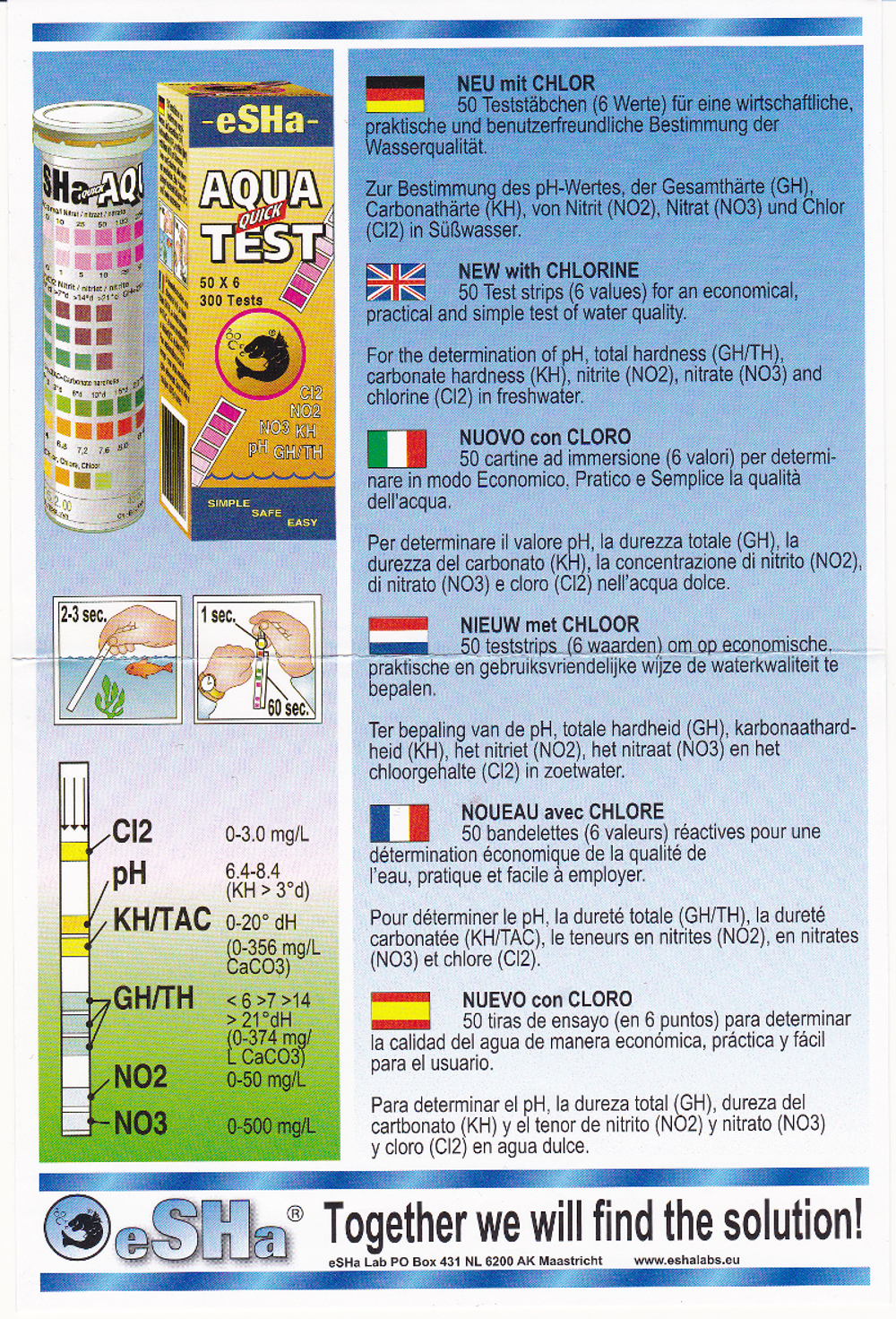 eSHa Aqua Quick Teststreifen 