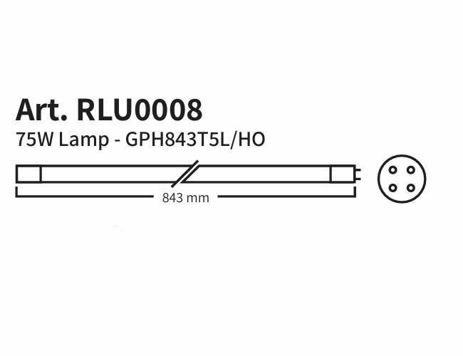 Filtreau 75 Watt UVC Ersatzlampe T5 (843 mm) standard-base