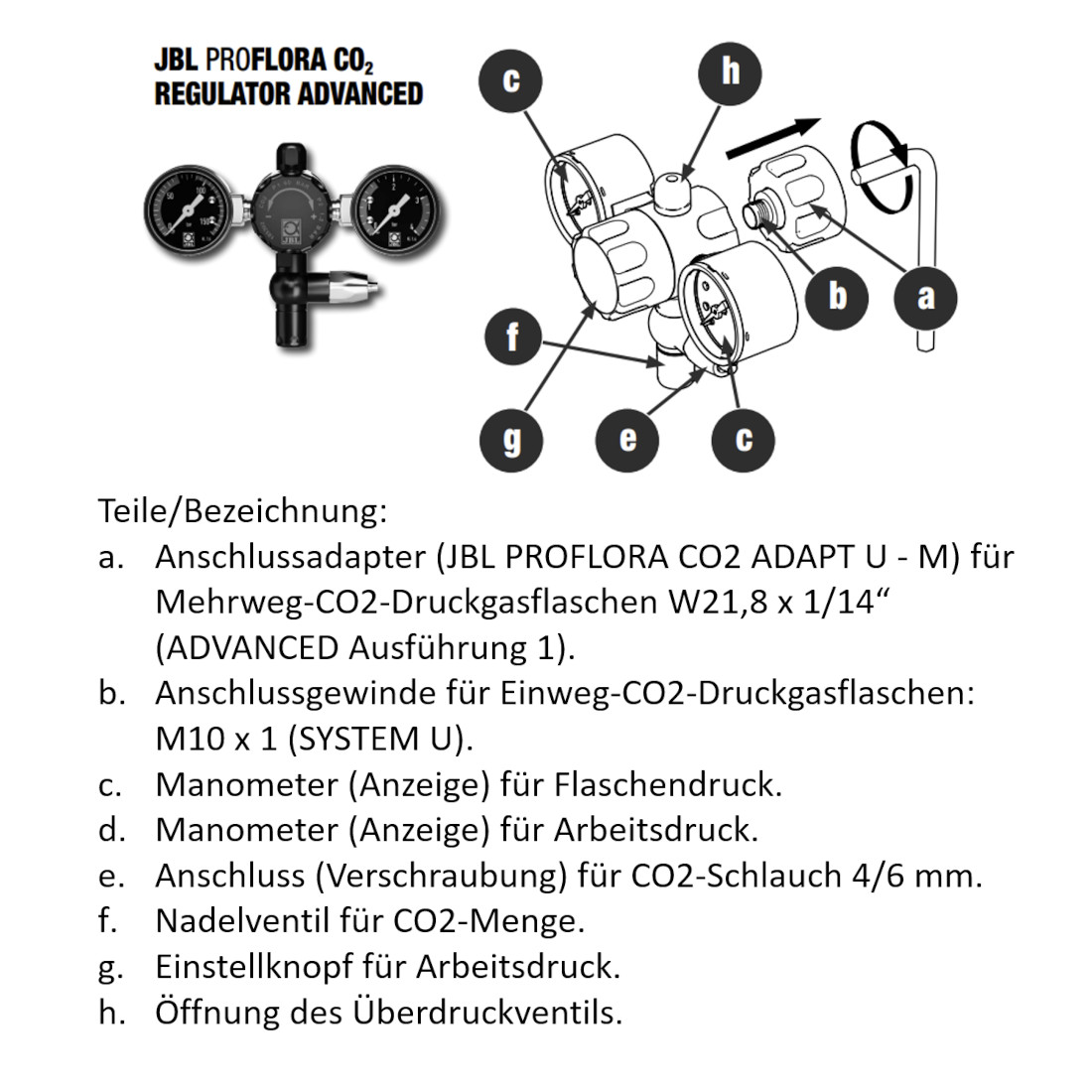 JBL PROFLORA CO2 REGULATOR ADVANCED Funktion