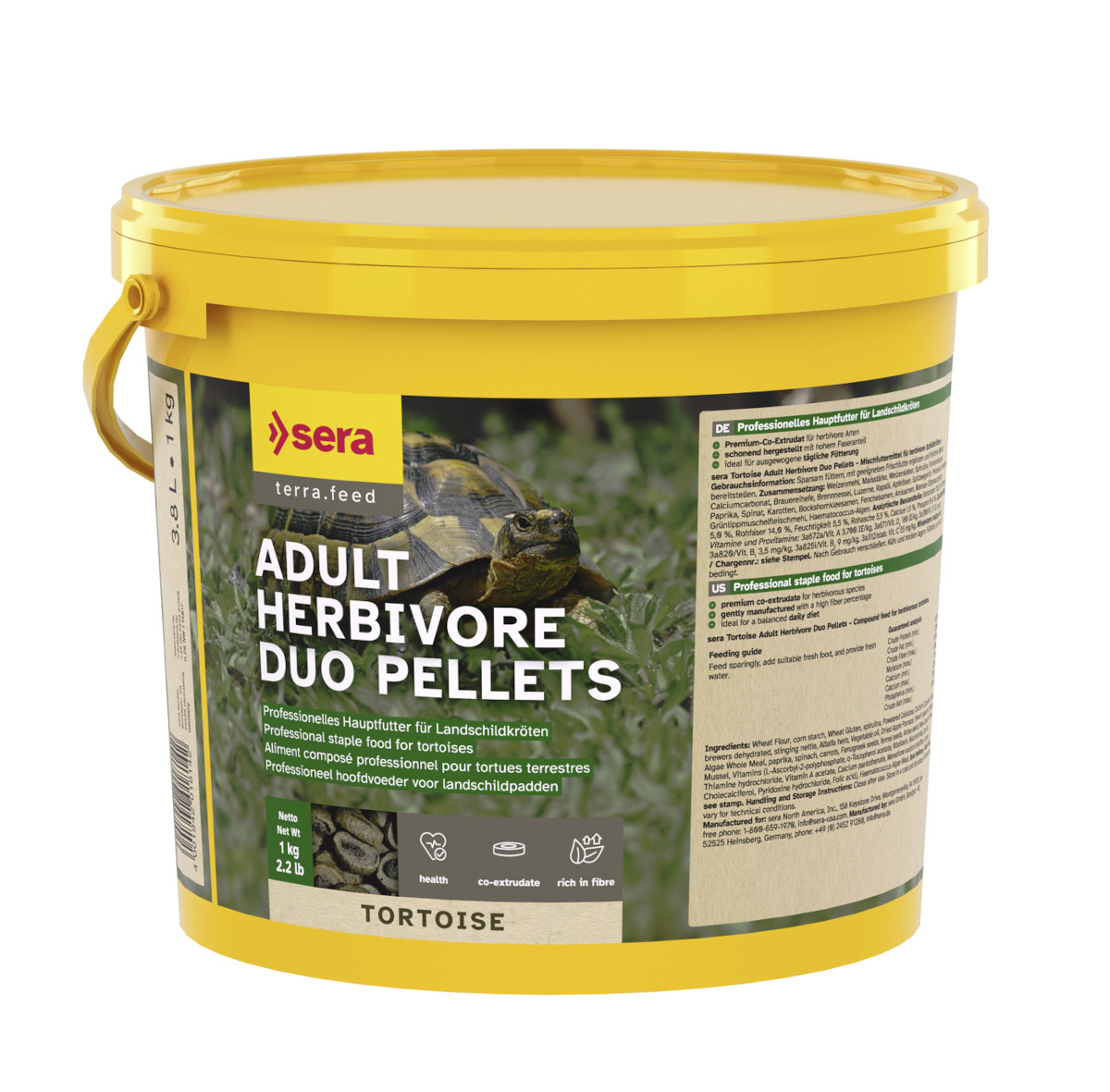 sera Tortoise Adult Herbivore Duo Pellets 3,8 Liter -für Pflanzenfresser-