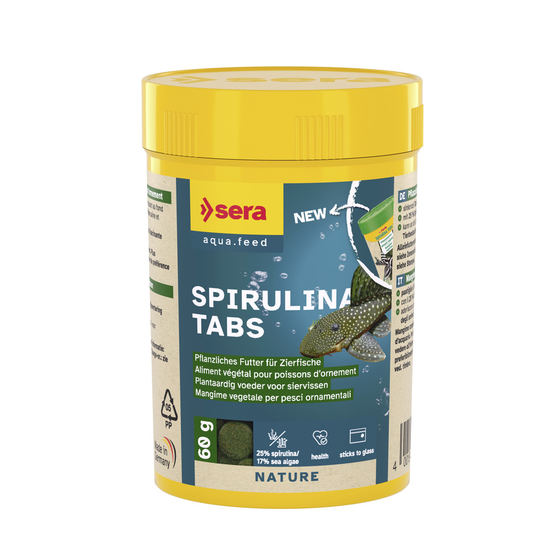 sera Spirulina Tabs 60 g Nature -Pflanzenfutter-