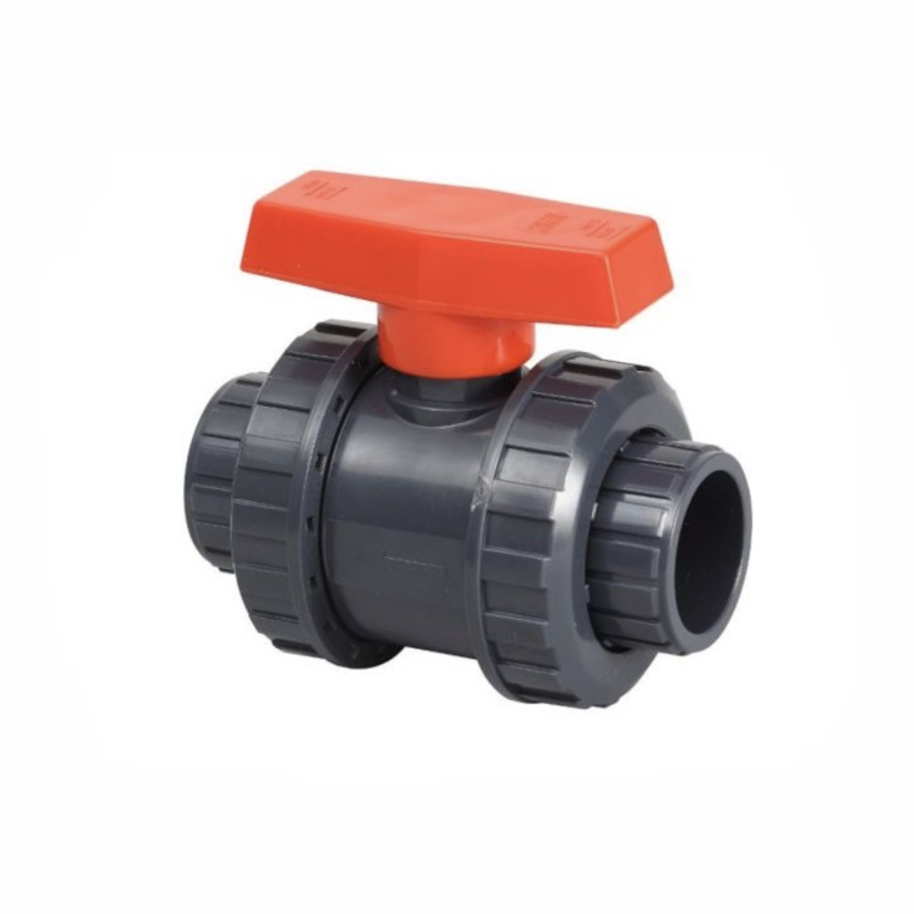 PVC-U Kugelhahn D=63 mm PN10 (2xKlebemuffe mit Überwurfm.)