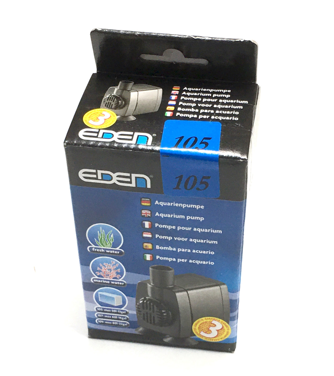 EDEN 105 Aquariumpumpe Packung oben