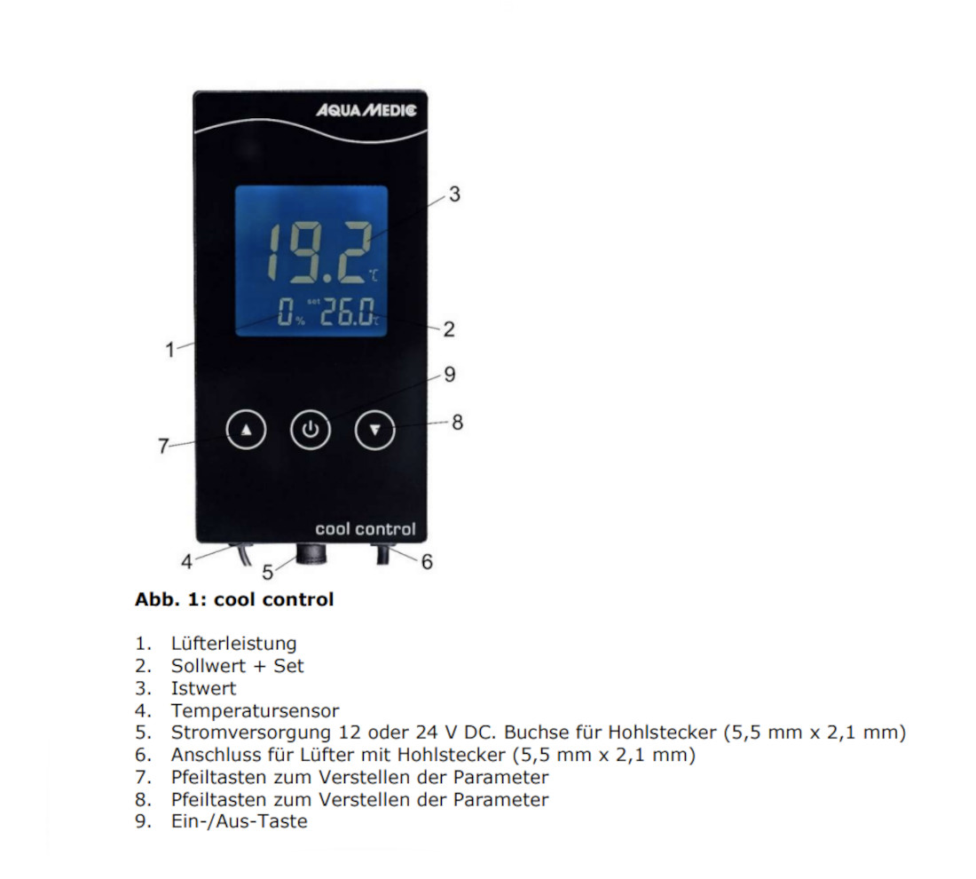 Aqua Medic cool control Funktionsbeschreibung