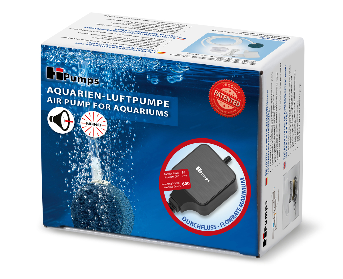 HiPumps Piezo Aquarien Luftpumpe Max. Durchfluss