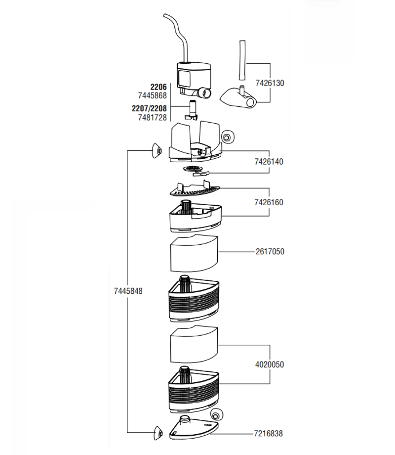 Eheim aqua 60 Eck-Innenfilter Ersatzteile