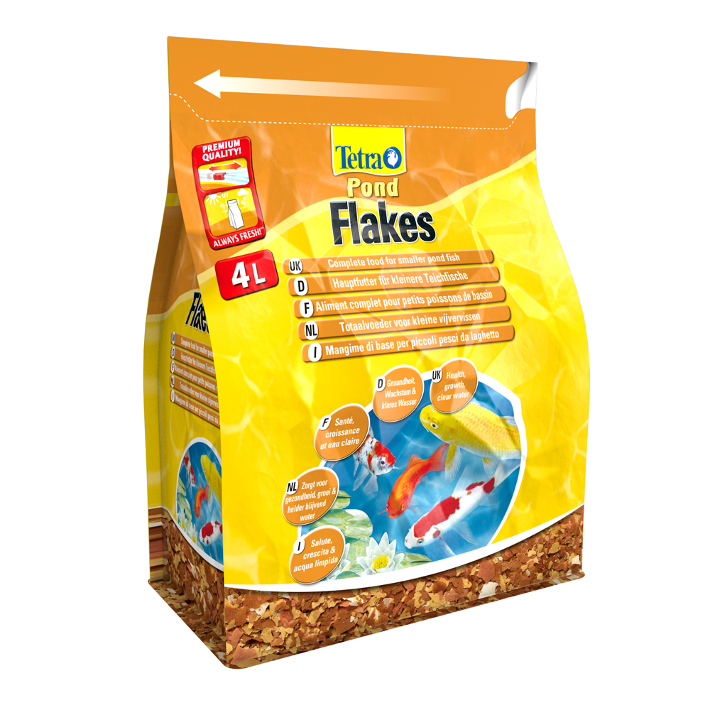 Tetra Pond Flakes 4 Liter (Teichfutter, Hauptfutter, Flocken)