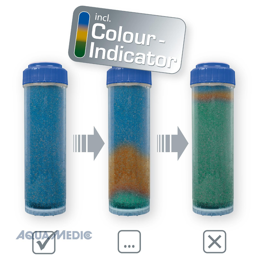 Aqua Medic RO-resin cartridge mit Farbverlauf