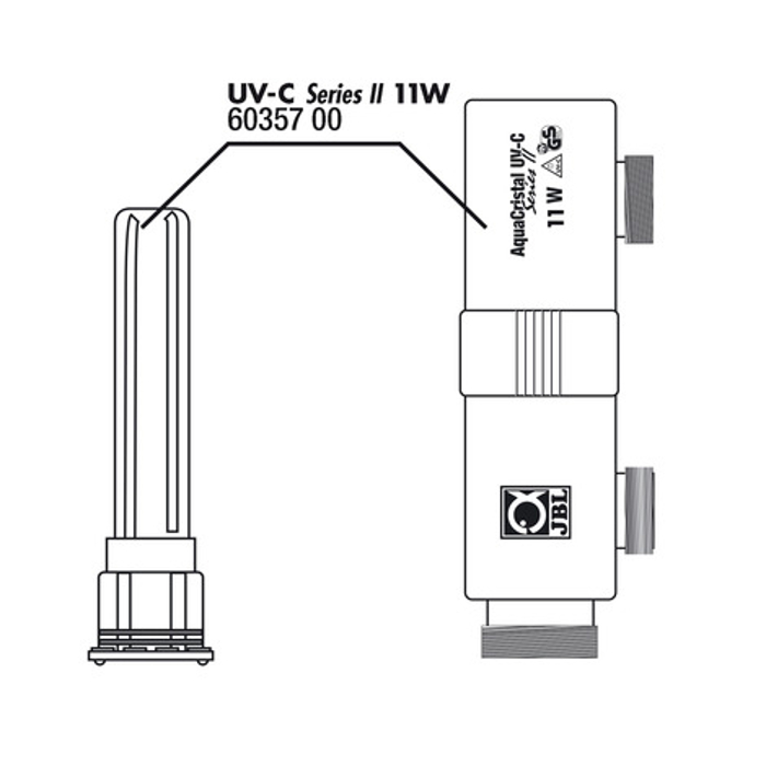 JBL UV-C II Quarzglas mit Gehäuse 11 W Zeichnung