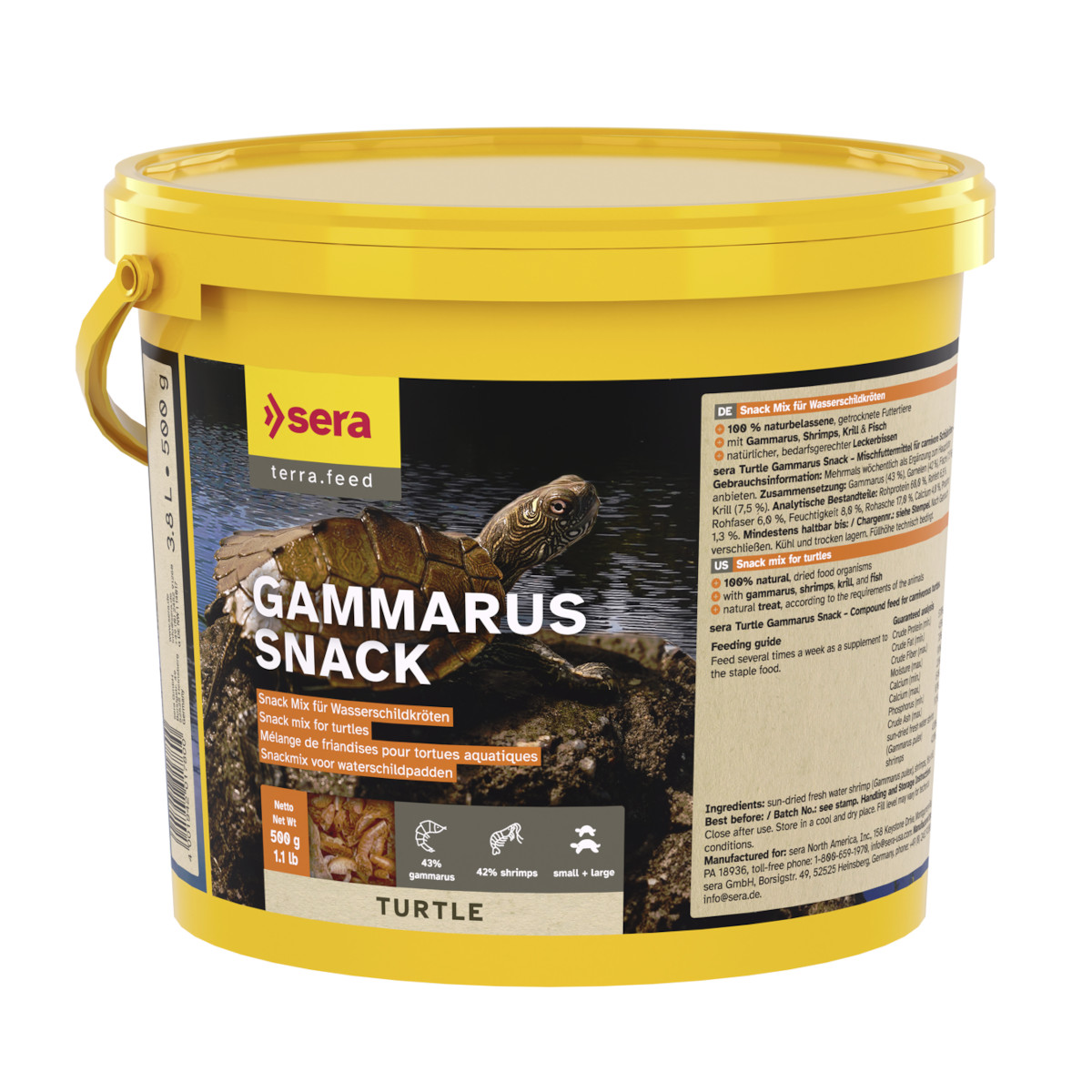 sera Turtle Gammarus Snack 3,8 Liter -für Wasserschildkröten-