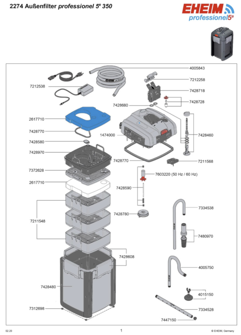 Eheim professionel 5e 350 Ersatzteile