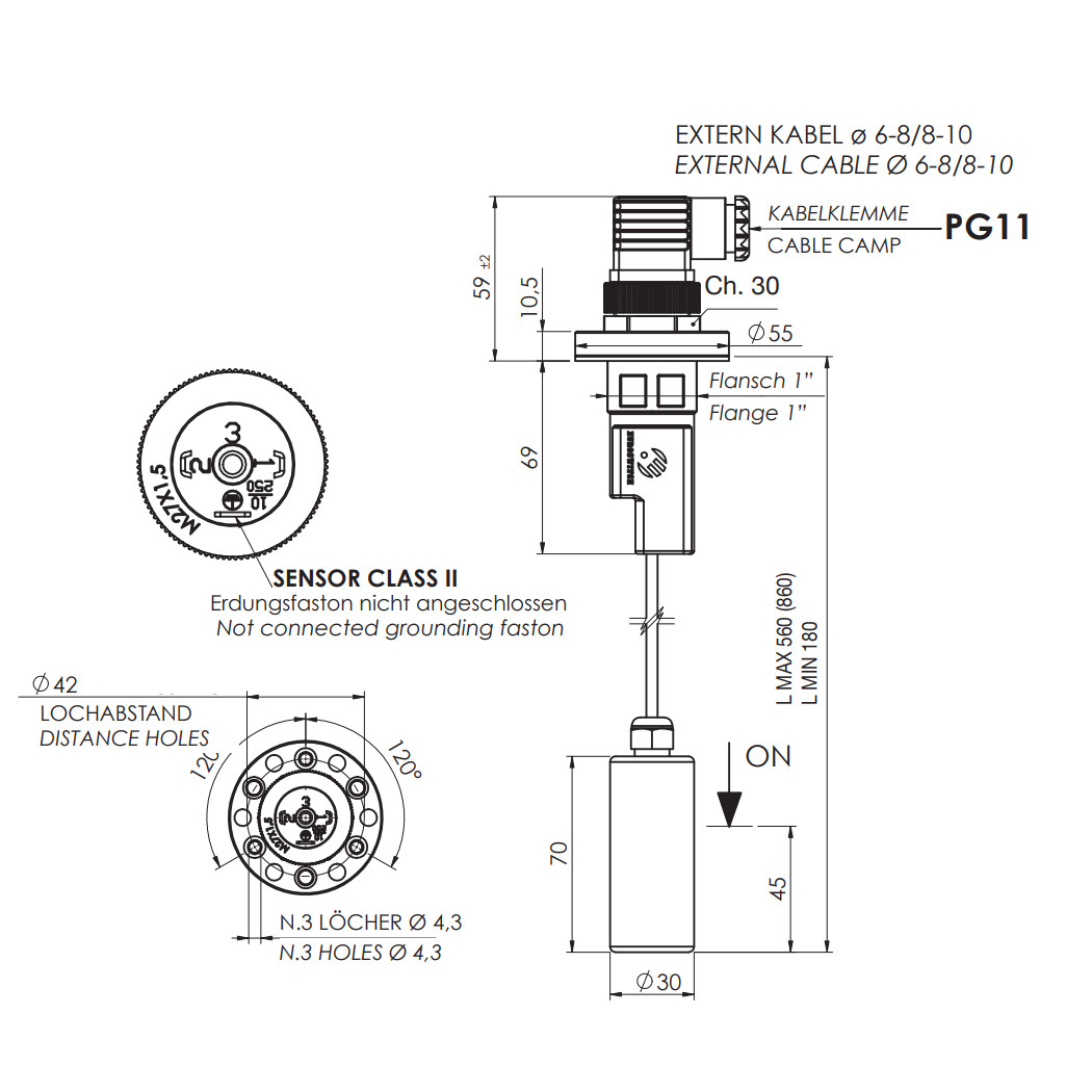 Füllstandsensor IMM Technische Daten