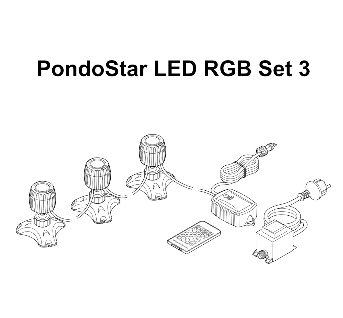 Pontec PondoStar LED RGBW Set 3 Lieferumfang