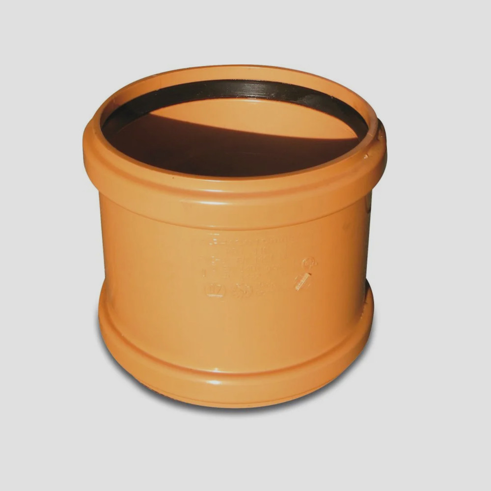 PVC Schiebemuffe D=110 mm SN4  (Steckmuffe Rostbraun)
